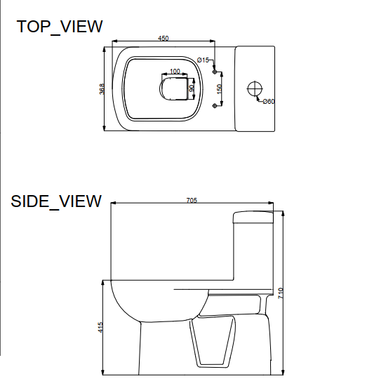 Porta Sanitary Ware - HD101N One Piece WC