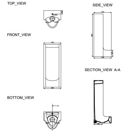 Porta Sanitary Ware - HD920 Pedestal Urinal
