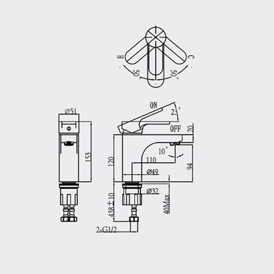 Porta Sanitary Ware - HDA0501M Single Lever Basin Mixer