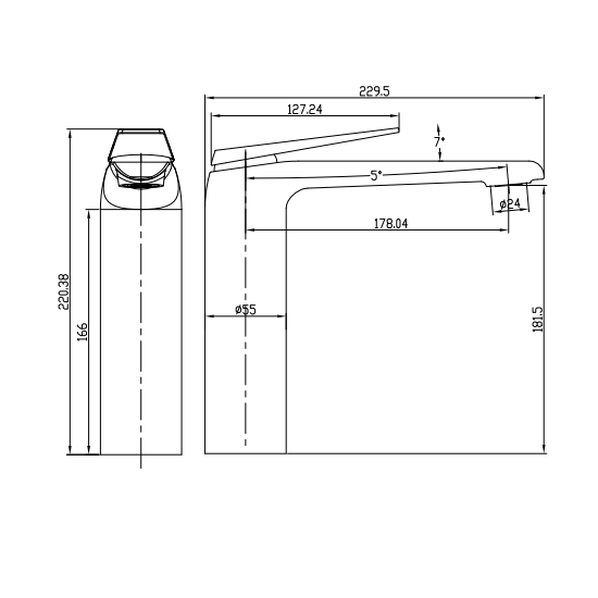 Porta Sanitary Ware - HDA291M Single Lever Basin Mixer