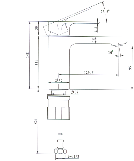 Porta Sanitary Ware - HDA805M Single Lever Basin Mixer