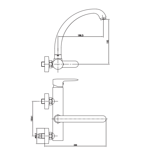 Porta Sanitary Ware - HDA3369XQ Single Lever Kitchen Mixer