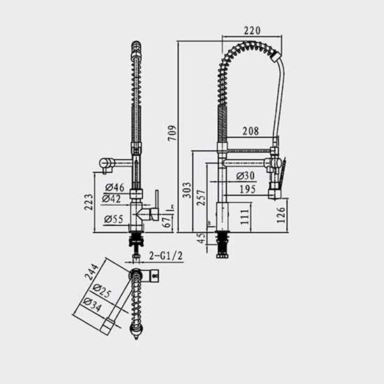Porta Sanitary Ware - HDA0160XH Single Lever Sink Mixer
