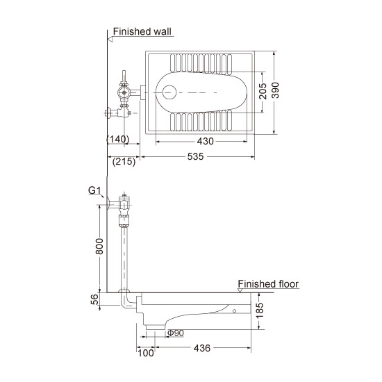 Porta Sanitary Ware - HDD9 Squatting Pan