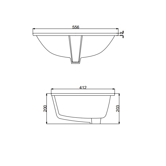 Porta Sanitary Ware - HDLU22 Under Counter Basin