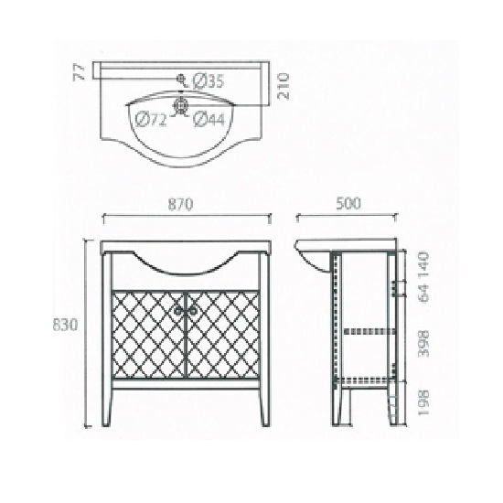 Porta Sanitary Ware - HDFL094 Wooden Cabinet