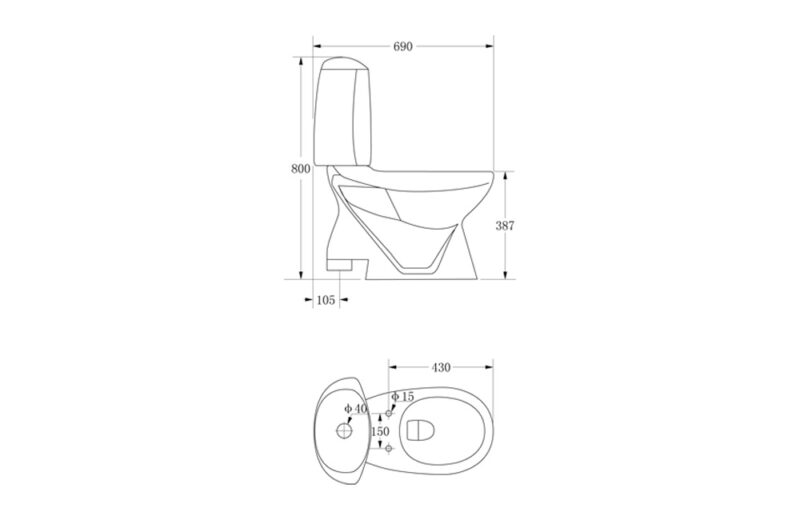 Two Piece WC | HD7N - Image 2