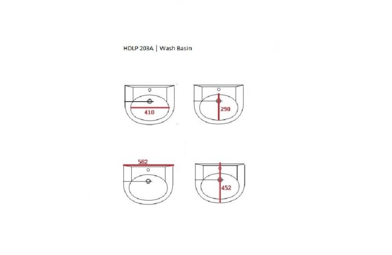 Washbasin Pedestal | HDLP203A - Image 2